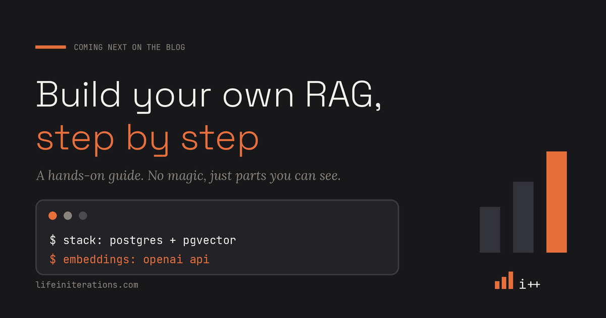 Illustration of a self-built RAG stack using Postgres pgvector and an embeddings API